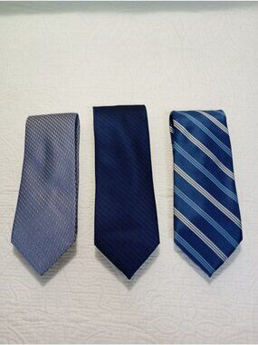 Van Heusen Mens Ties Set Of 3 Blue Patterned Office professional or formal